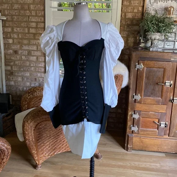 Fashion Nova | Dresses | Fashion Nova Puff Sleeve Corset Bandage Dress Black White Large Excellent | Poshmark Fashion Nova | Dresses | Fashion Nova Puff Sleeve Corset Bandage Dress Black White Large Excellent | Poshmark